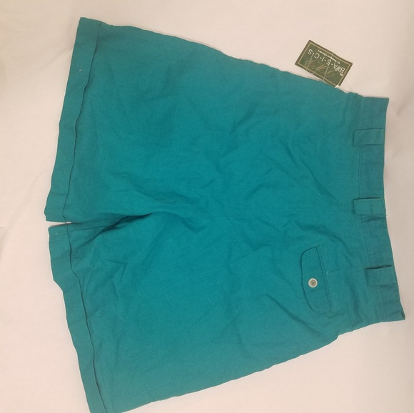 NWT Beautiful Womens Button Down Aqua Shorts - Picture 2 of 3